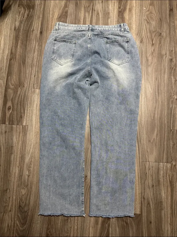 Women’s Straight-Leg Embroidered Light Blue Jeans - Image 8