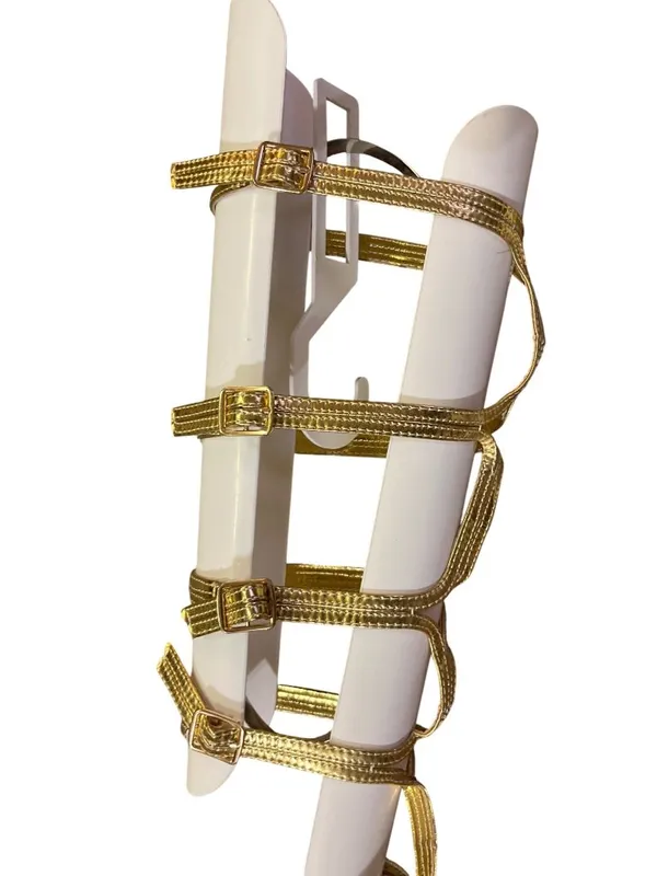 FUN Gold Gladiator Knee High Heels Strappy Sandals Women's 8 Used - Image 16