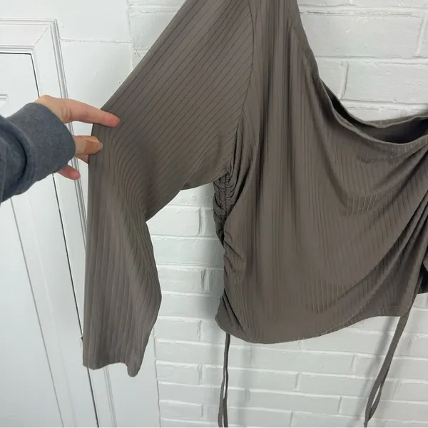 Rue 21 Plus Size Mocha Ribbed Knit Top & Pants Lounge Set Size 3X - Image 3