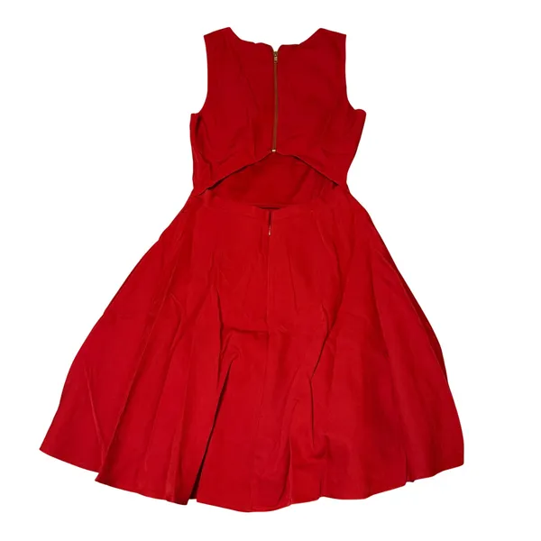 NWT Lulus Skater Dress Size XS Just‎ Us Solid Red Keyhole Back Zip Sleeveless - Image 7