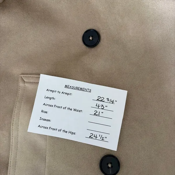 ZARA Faux Suede Trench Coat Belted Jacket Solid Tan Brown Pockets Outdoors Large - Image 15