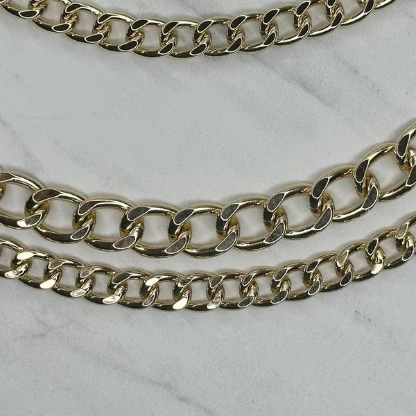Chunky Draped Gold Tone Chain Link Belt Adjustable Y2K One Size OS ✨ - Image 4
