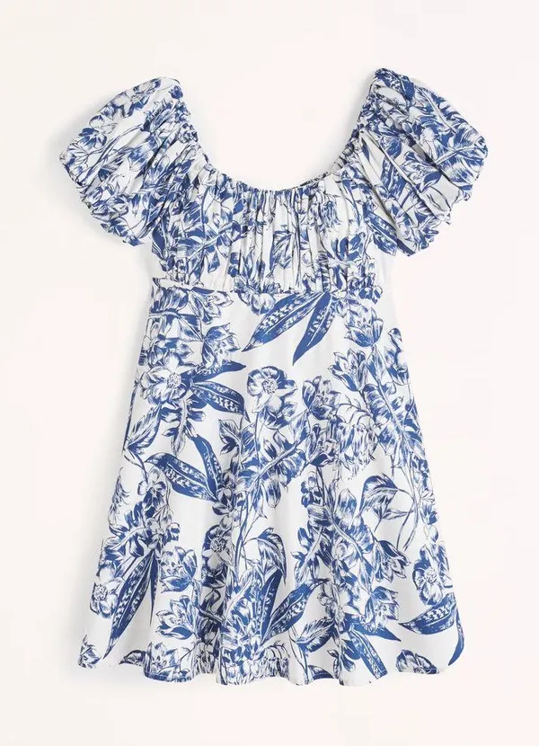 Abercrombie Ruched Puff Sleeve Mini Dress - Image 2