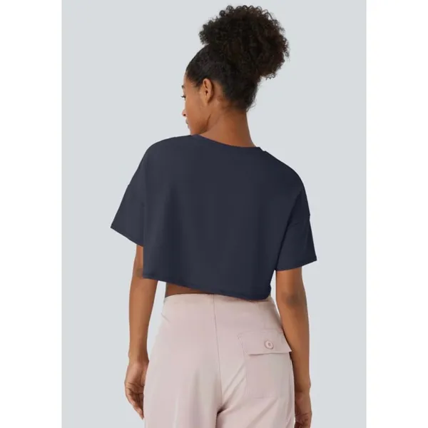 Brand New Halara Women's M Short Sleeve Cropped Loose Dance Sports Top Pink - Image 2