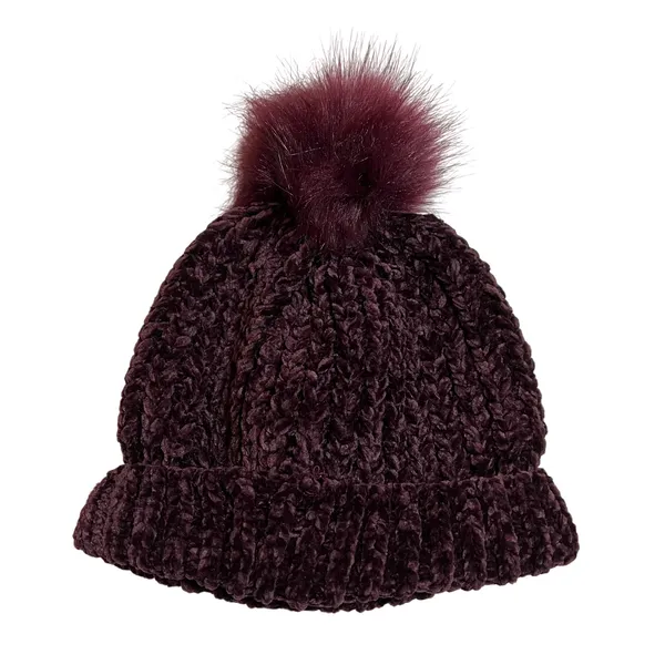 NEW GARAGE Chenille Chunky Knit Beanie w/ Pompom Size O/S Winter Cozy Colorful - Image 2