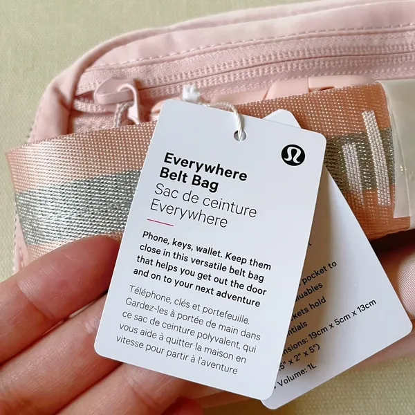Lululemon Everywhere Belt Bag 1L - Pink Mist/Silver - Image 7