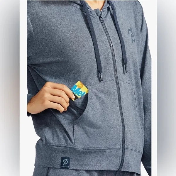 Peloton Blue Dreamblend Relaxed Full Zip Hoodie Sweathshirt - Image 4
