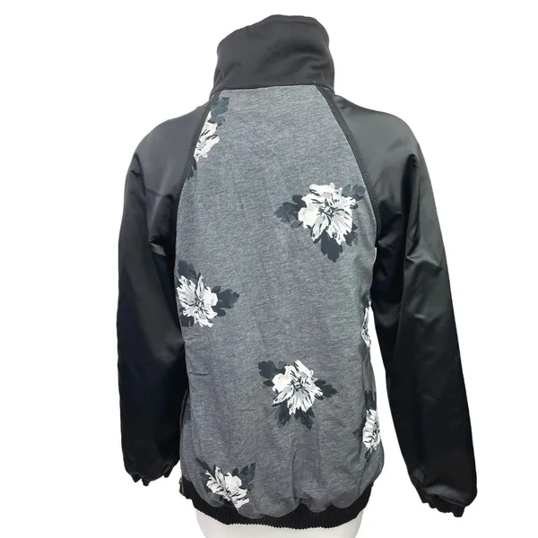 Lululemon Both Ways Gray Black Reversible Full Zip Pockets Bomber Jacket Coat S - Image 4