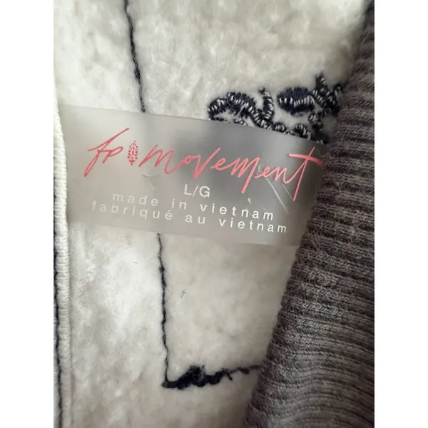 Free People FP Movement All Star Patch Pullover White Patch Combo Women's Large - Image 12