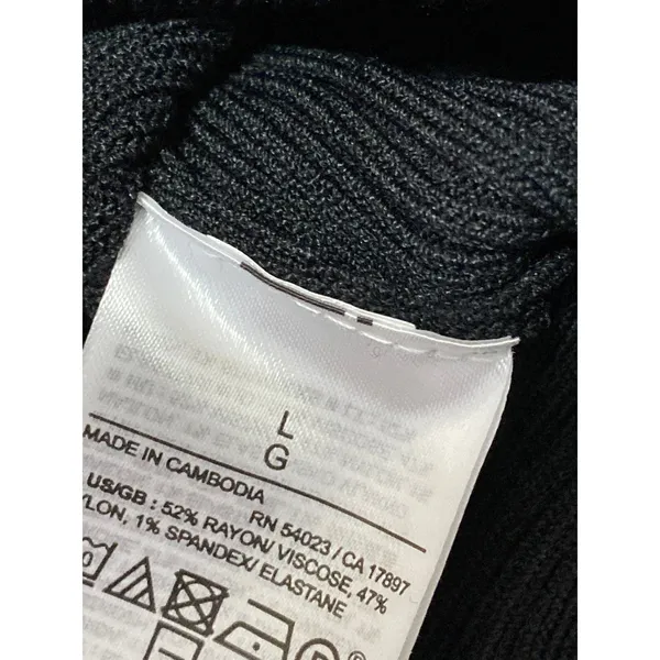 GAP Women's Black Sleeveless Ribbed Knit V-neck Slim Fit Crop Tank Top Size L - Image 5