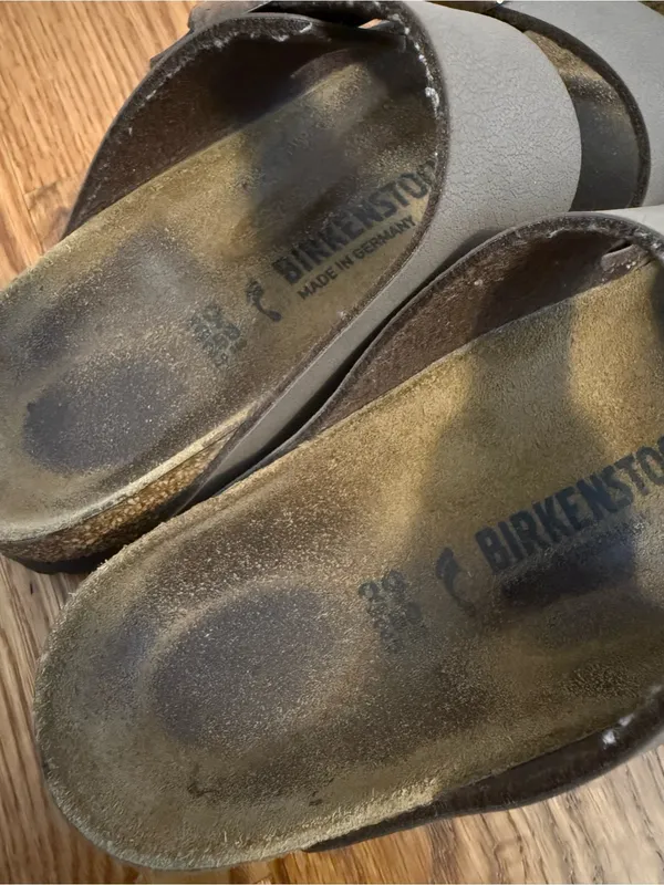 BIRKENSTOCK Arizona Brown Leather Two Strap Sandals Size 39 - Image 8