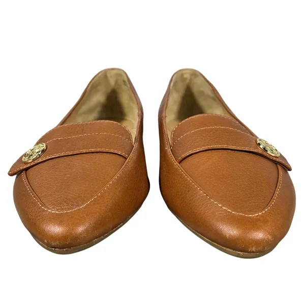 Talbots Womens 8.5 Francesca Tab Driving Moccasins Pebbled Leather Gold Hardware - Image 5