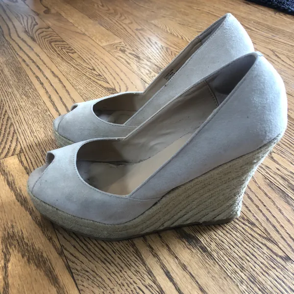 Colin Stuart Wedges Peep Toe Espadrille Cream  - Image 2