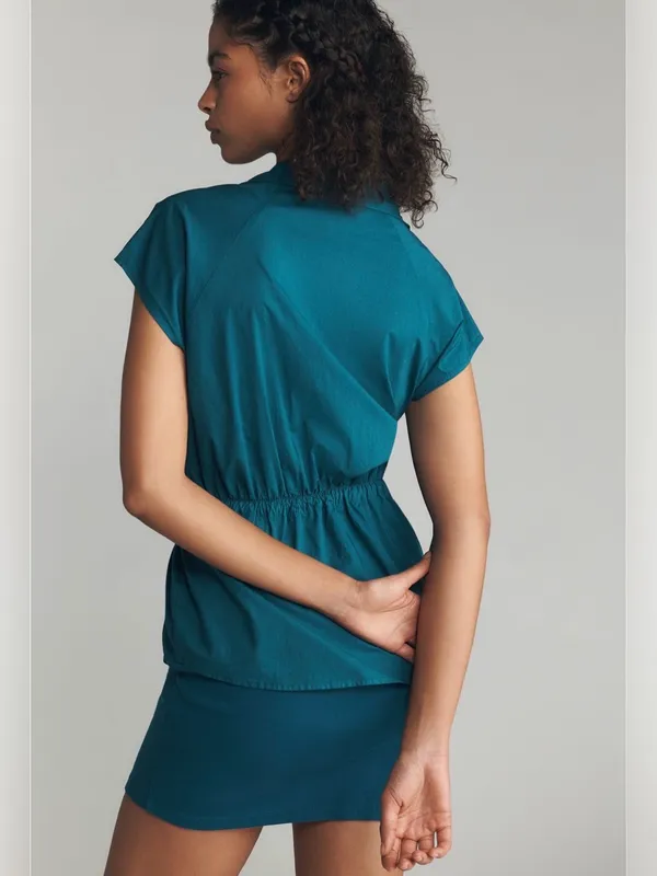 Anthropologie Sundry Sporty Twofer Mini Dress Size: Medium in Kayaking Green - Image 2