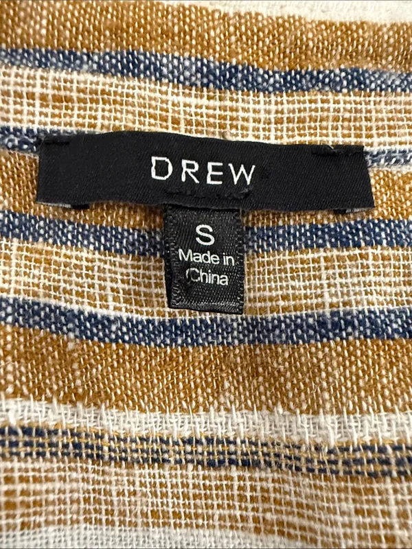 Anthropologie Drew Linen Raw Hem Striped Dress size S - Image 6