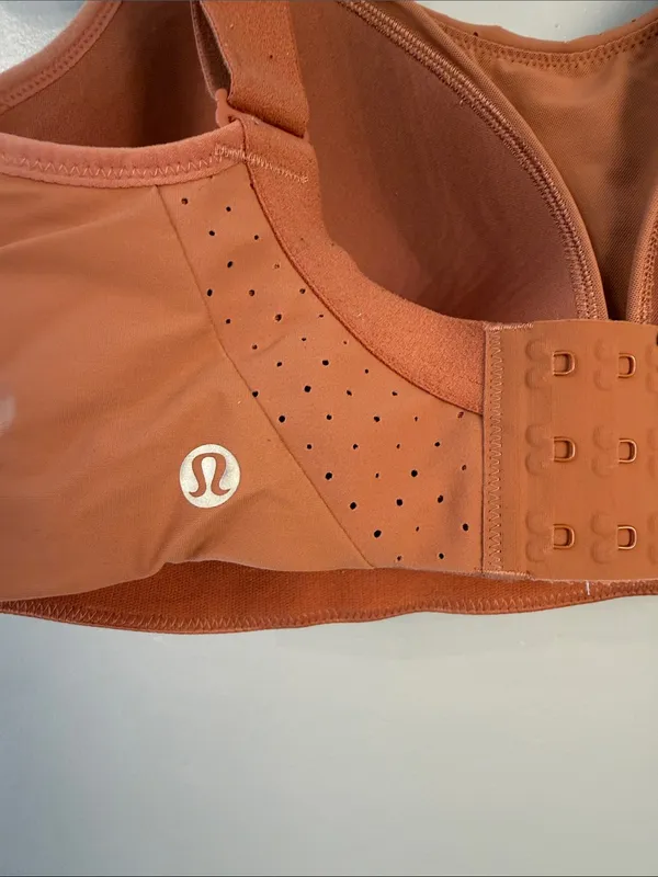 lululemon athletica rust orange Wireless Support Bra size 34E high impact - Image 4