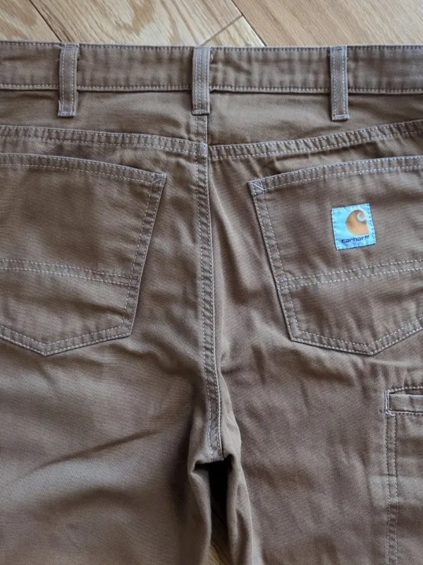 Carhartt SALES SAMPLE Womens Sz 4 Brown Canvas Carpenter Work Pants Pima Nylon - Image 5