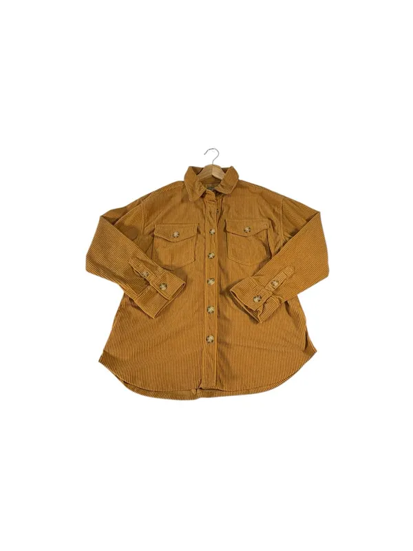 Berkley Jensen Women M Mustard Corduroy Shacket Overshirt Button Up Fall - Image 4