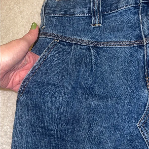 Free‎ People We The Free Raw Hem Pleated Denim Mini Skirt Size 29 Boho - Image 9