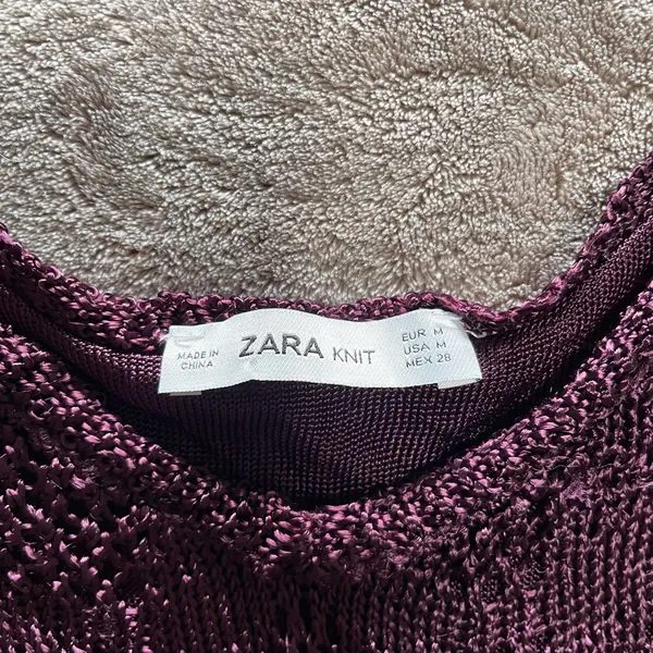 ZARA Knit Silky Stretch Plum Purple Lined Sweater Tank Top Women’s Sz M EUC - Image 3