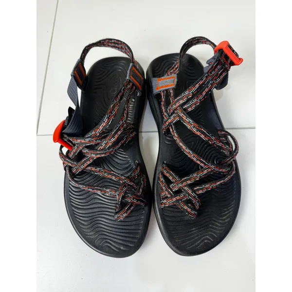 Chacos ZCloud 2 Sandals Womens 9 Strappy Toe Loop Black Orange Hiking Gorpcore - Image 2