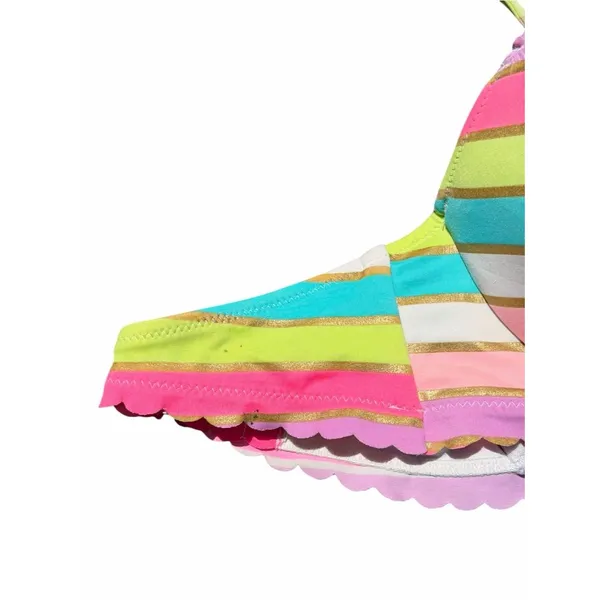Victoria’s Secret Bikini Set 32D Multicolor Striped Halter Pink Swim Beach Y2K - Image 12