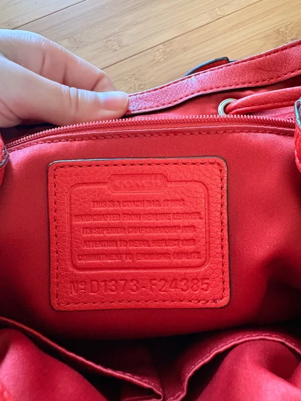 Red Leather Coach Backpack Vintage - Image 3