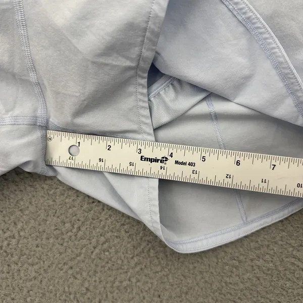 Lululemon Speed Up Shorts High Rise 4" Blue Linen Athletic Athleisure Women's 12 - Image 9