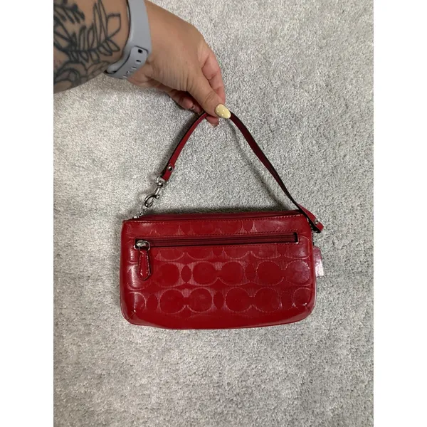 coach red patent leather wriset y2k signature c design - Image 2