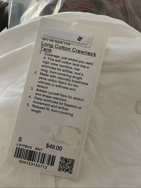NWT lululemon athletica Relaxed Crewneck Long Cotton Tank Top Small - Image 5