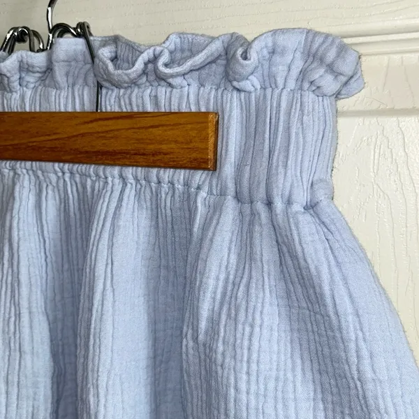 VICI Women’s Spring Paperbag High Waist Baby Blue Pull On Cotton Shorts Sz Large - Image 6
