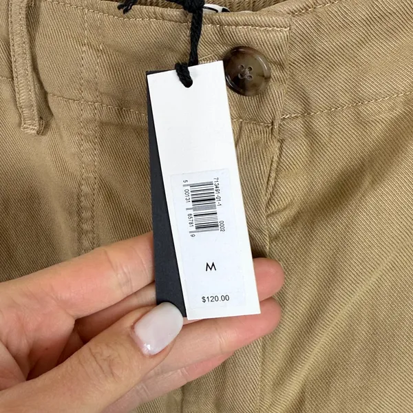 NWT Banana Republic Linen Blend Khaki Utility‎ Ankle Parachute Pants Size Med - Image 3