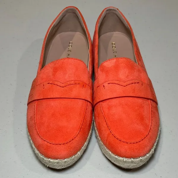 Cole Haan NWOT Women's Cloudfeel Montauk Orange Suede Espadrille Loafers‎ 8B - Image 3