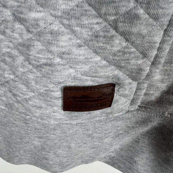 L.L. Bean Womens Quilted‎ Quarter Zip Pullover Sweatshirt Long Sleeve Gray SZ XS - Image 4
