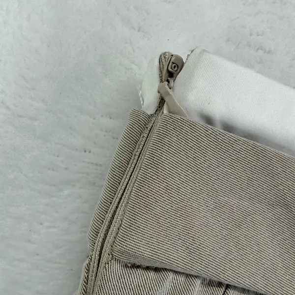 Halara Beige‎ Wide Leg Pleated Trousers High Waisted Drawstring Pants Small NEW - Image 9