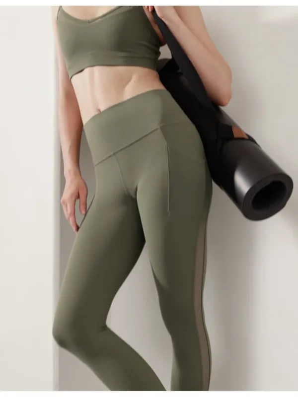 Athleta M Salutation Stash Mesh 7/8 Tight Moss Mesh Medium - Image 4