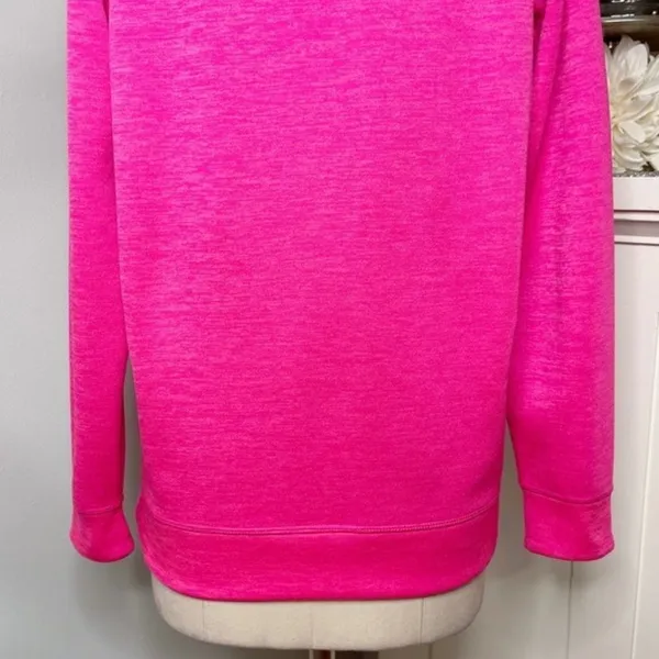 Adidas Pink Fleece Hooded Sweatshirt Size Small - Image 7