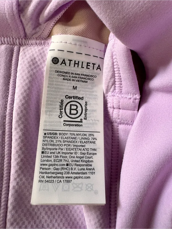 Athleta Vital Sports Bra Blush Lavender Racerback Light Support Yoga Medium - Image 6