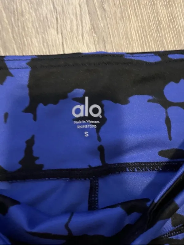 Alo Goddess Leggings Ribbed Blue Black Yoga Womens S Activewear Athletic - Image 7