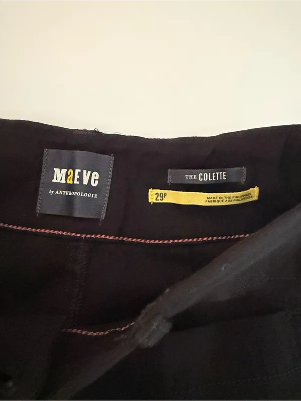 Anthropologie Maeve Colette Crop Black High-Rise Wide Leg Magic Fabric Pants 28P - Image 5
