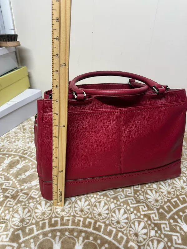 Coach Park Large Carryall F23268 in Red Pebbled Leather - Image 4