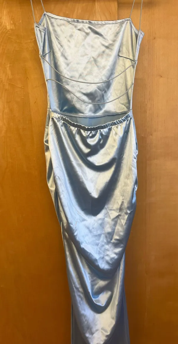 Beginning Boutique Blue Silk Dress - Image 2