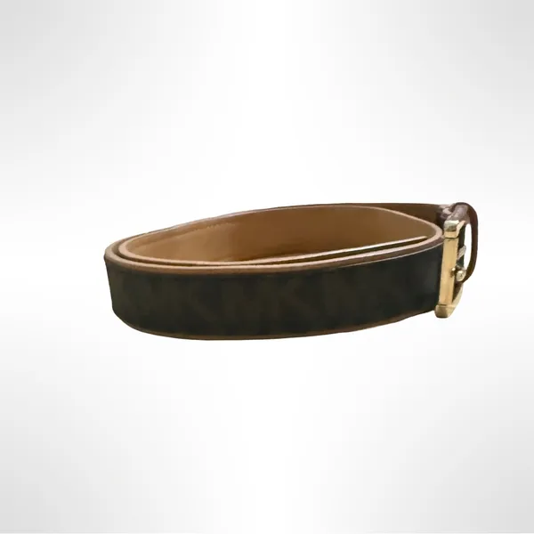 Michael Kors Brown and Gold Belt. Size M - Image 4