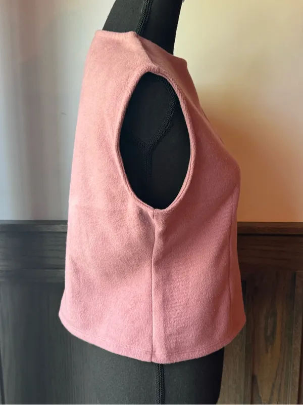 A new day Sleeveless Button-Front Pink Soft Vest medium NWT - Image 5