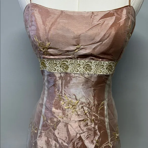 JS Collections Blush Pink Gold‎ Empire Dress Romantic Fairycore Formal Size 14 - Image 5