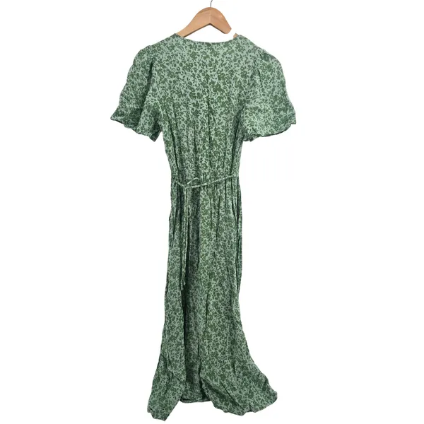 & Other Stories Maxi Dress Womens 0 Paris Atelier Green Floral Puff Sleeve EUC - Image 3