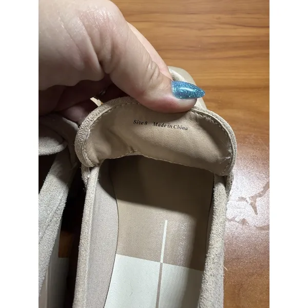 Dolce Vita Elias Chunky Lug Sole Penny Loafers Dune Beige Suede Leather Size 8 - Image 5