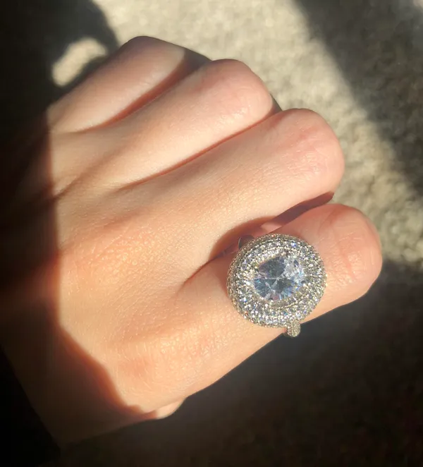 925 Silver Circle Diamond 💍 Ring - Image 5