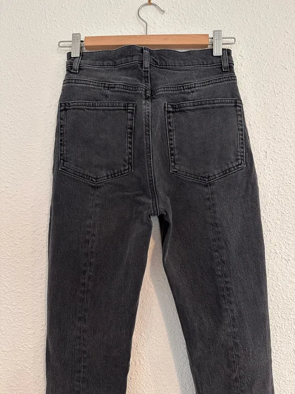 reformation camilla vintage erie black high waisted back ankle zip flare jean - Image 9