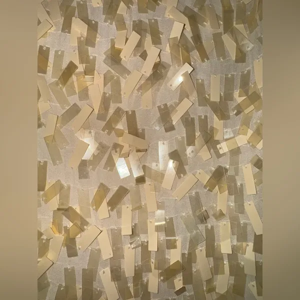 BCBGMaxAzria Eurosummer sequin sheer mini skirt size 4 cream/yellow mermaidcore - Image 6